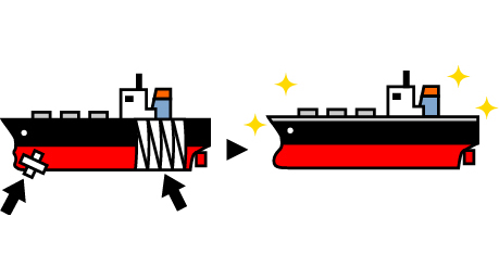 船の外殻を扱う工事
